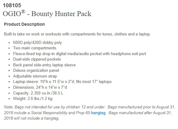 Juicy Roger Bounty Hunter Backpack